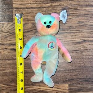 Ty Beanie Baby - Multicolor Peace Bear Plush Toy
